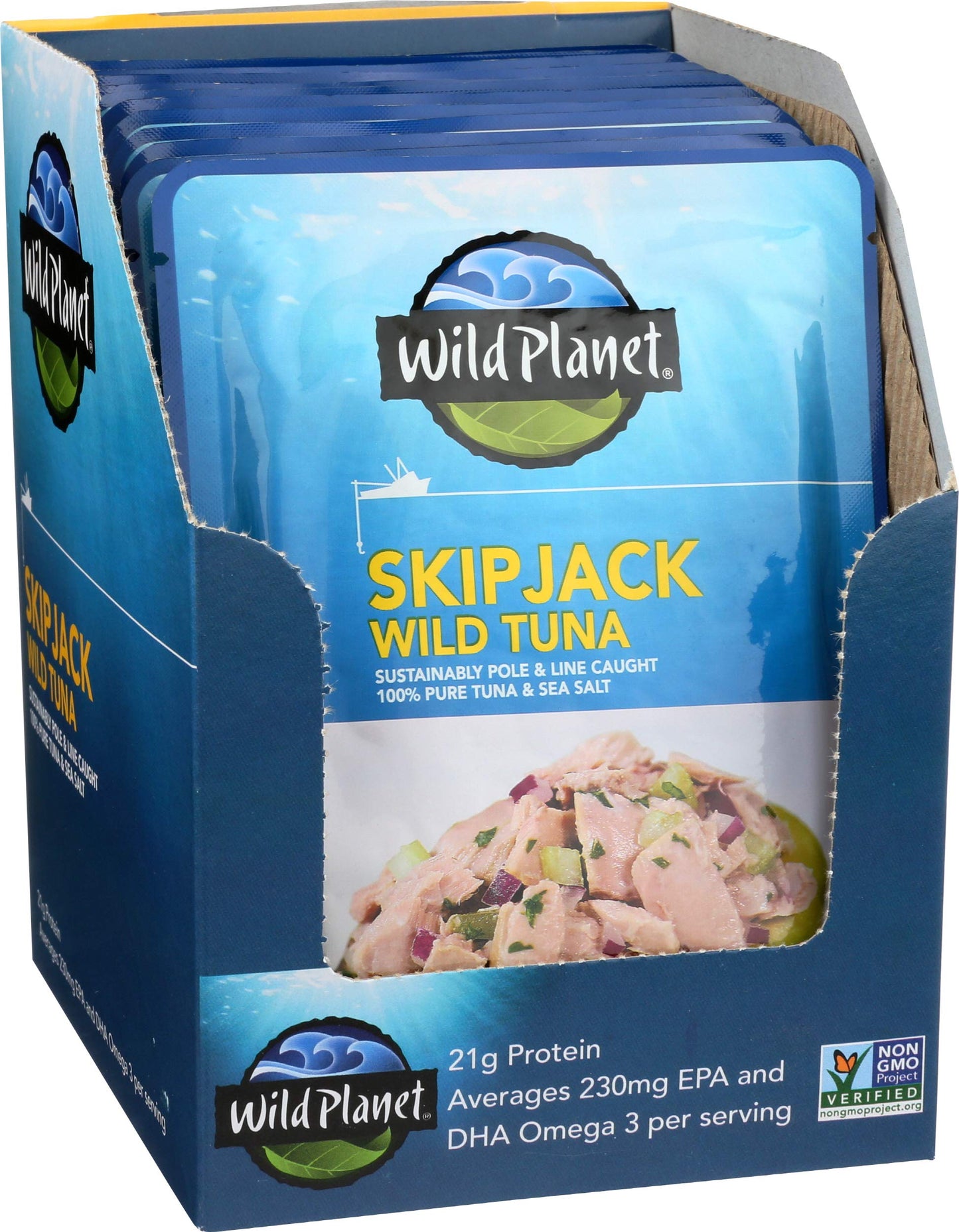 Wild Planet Skipjack Wild Tuna, Sea Salt, Pouch, Keto and Paleo, 3rd Party Mercury Tested, 3 Ounce (Pack of 12)