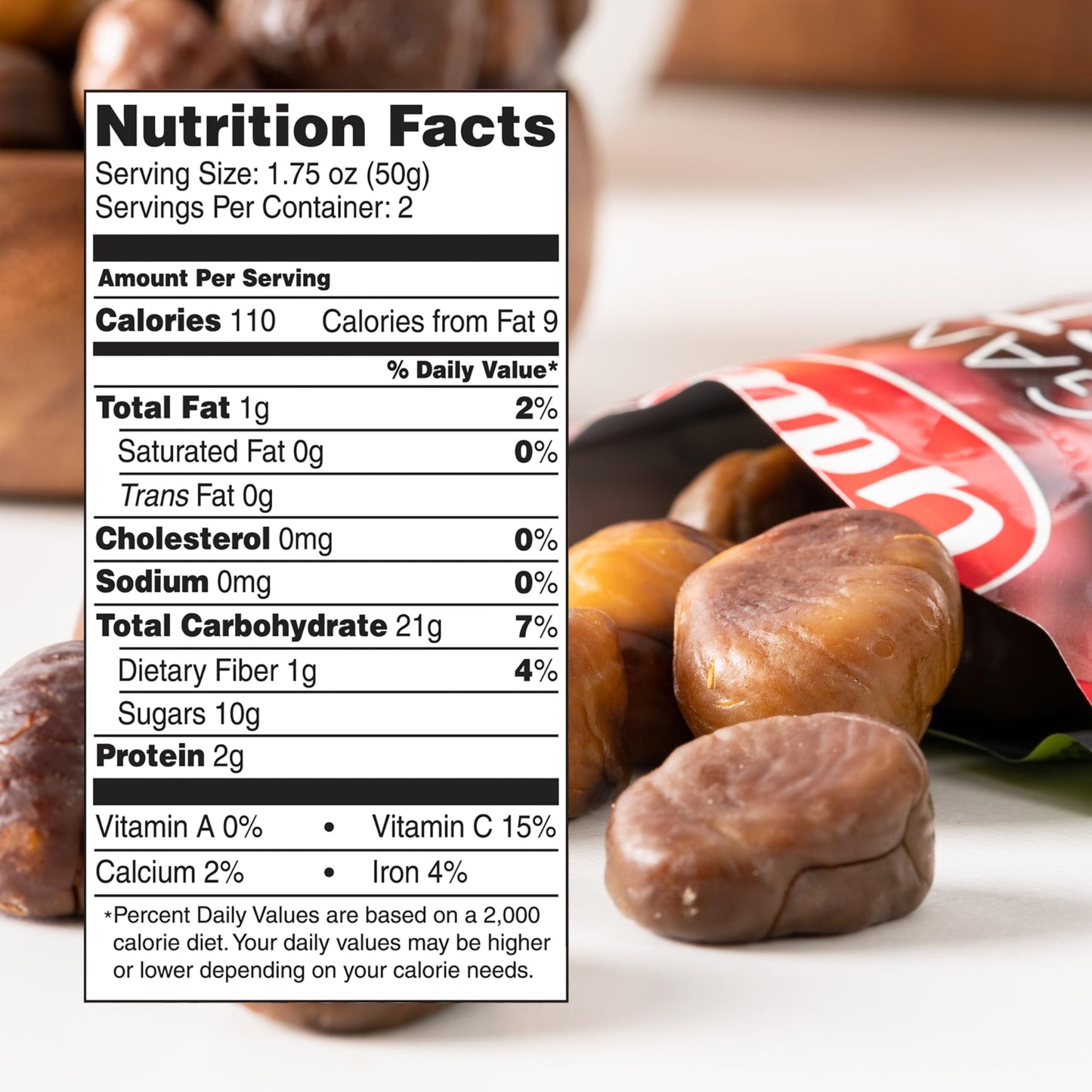 Galil Organic Roasted Chestnuts, Pack of 6, 3.5 oz Bags, Shelled Chestnut, Chestnuts Roasted Peeled