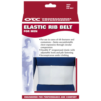 OTC Rib Belt For Men, 6-Inch Chest Panel, Elastic Compression, Universal Fit