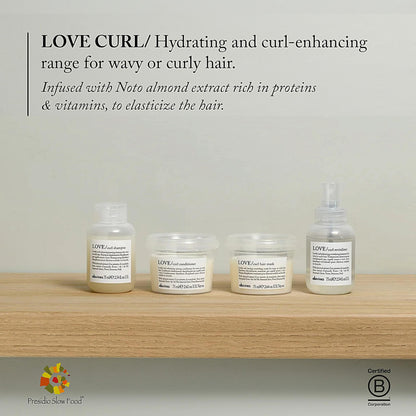 Davines LOVE Curl Shampoo, Enhancing Volume Taming Gentle Formula for Wavy and Curly Hair - Softens, Hydrates, and Boosts Curl Elasticity with Almond Extract, Travel Size, 2.54 Fl Oz