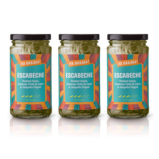 Ya Oaxaca - Escabeche - Pickled Onion, Oaxacan Chile de Agua, & Jalapeno Pepper - Enjoy on Tacos & Sandwiches or with Grilled Chicken, Pork, & Veggies - Vegan, Non-GMO, Gluten Free - 12oz (Pack of 3)