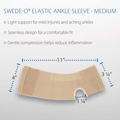 Swede-O Ventilated Elastic Ankle Support Sleeve, Medium