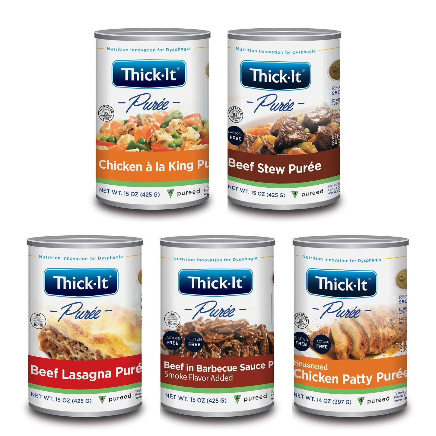 Thick-It Pureed Protein Variety Pack for Dysphagia (IDDSI), Digestible Swallowing Aid, Made with Real Ingredients, Simple-to-Use, 14 & 15 oz Cans (12 Pack)