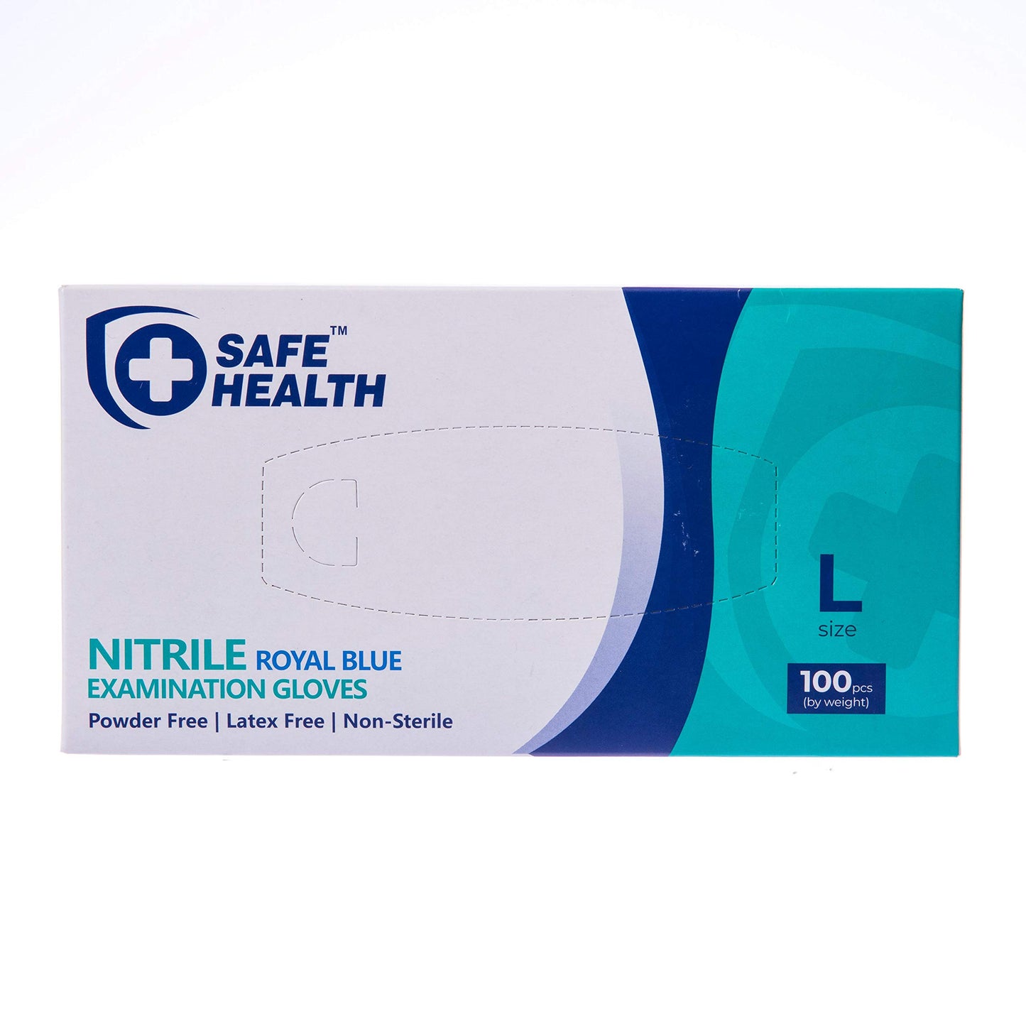 Safe Health Blue Nitrile Exam Gloves,100-Count S M L XL,3.5 Mil Free of Powder-Latex,Disposable-Textured,Clinic-Office-Daily,Medical,First-Aid,Clinics,Cooking,Cleaning,Puncture-Resistant,FIY1063G