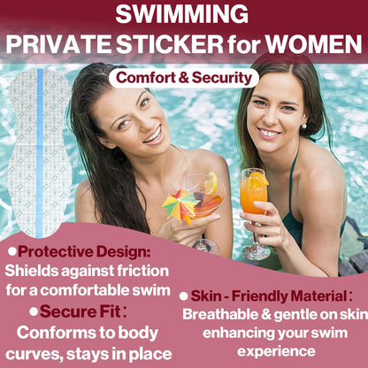 Waterproof Swimming Pads for Women – 20 PCS, Skin-Friendly PU Film & Cotton Core, Protective Private Stickers for Swimsuits, Lingerie, Water Parks, and Swimming