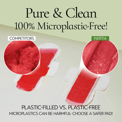 INERTIA The Prism Red – Truly Organic, Ultra Thin & Leak-Proof Korean Cotton Pads with Wings | Regular Absorbency | Hypoallergenic, Super Absorbent, Chlorine-Free & Fragrance-Free (10 Count)
