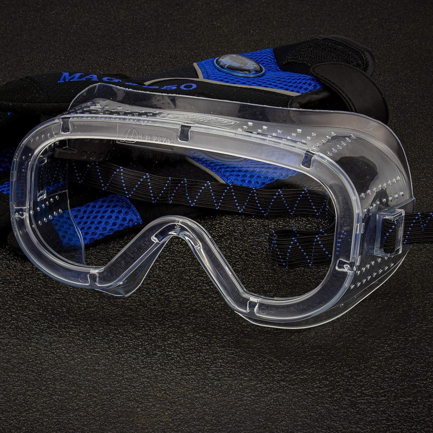 NEIKO 53874A 4 Pack Clear Protective Lab Safety Goggles Chemistry, Scientific, Construction Goggles, Contractor Work, Woodworking, Anti-Fog and Splash, Includes Ventilation and for Men and Women