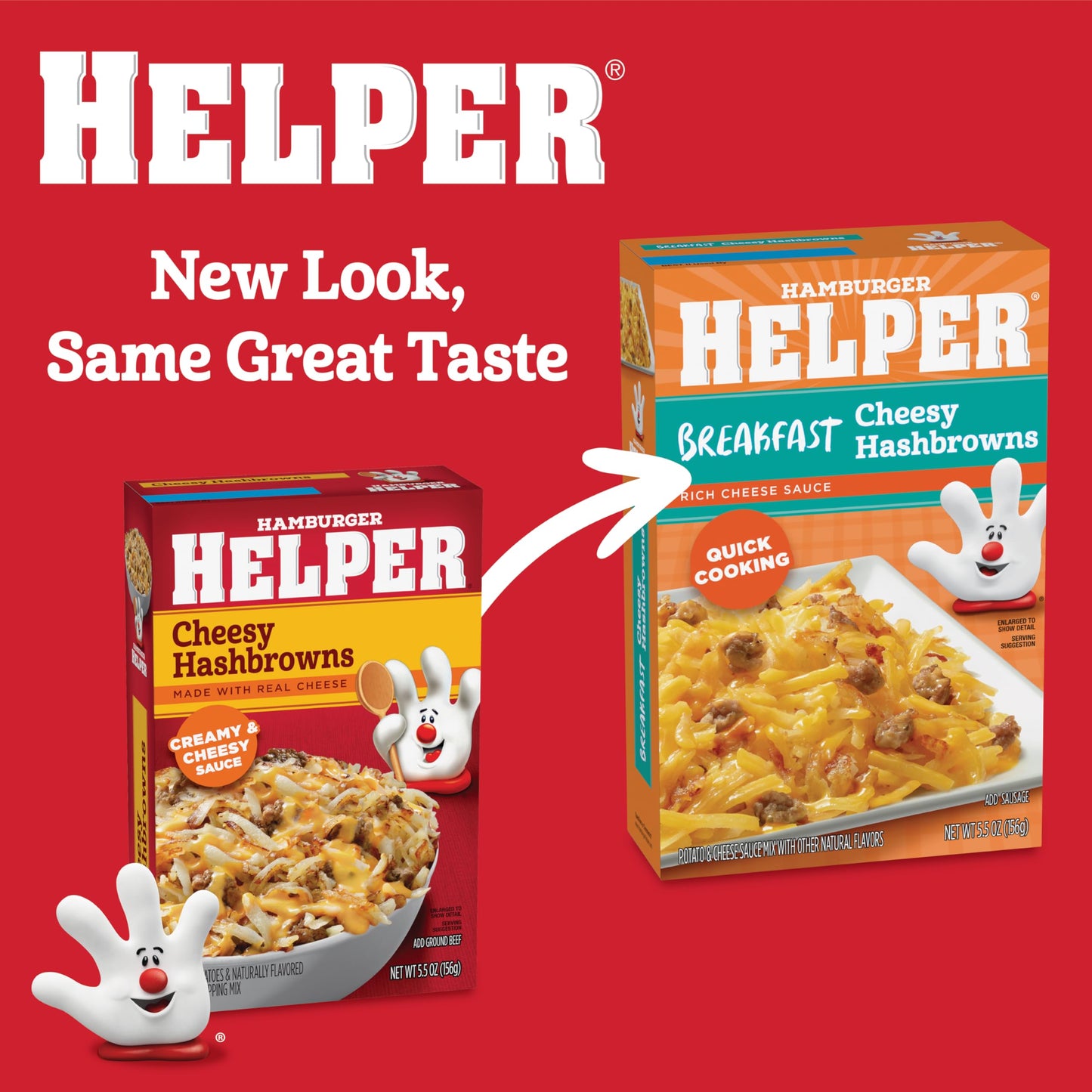 Hamburger Helper BREAKFAST Cheesy Hashbrowns Meal (5.5 oz - 12 Pack) No Artificial Flavors, Ready in3 Easy Steps, Quick Breakfasts for Busy Mornings & Families On-the-Go