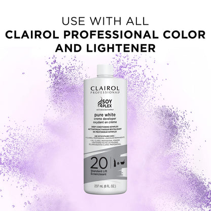 Clairol Professional Clairoxide Pure White 20 Volume Creme Developer, 8 Fl Oz (Pack of 1)