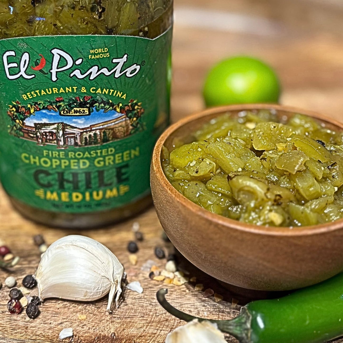 El Pinto - Medium Roast Chopped Green Chile (16 oz, 6 Pack) New Mexico Hatch Chile