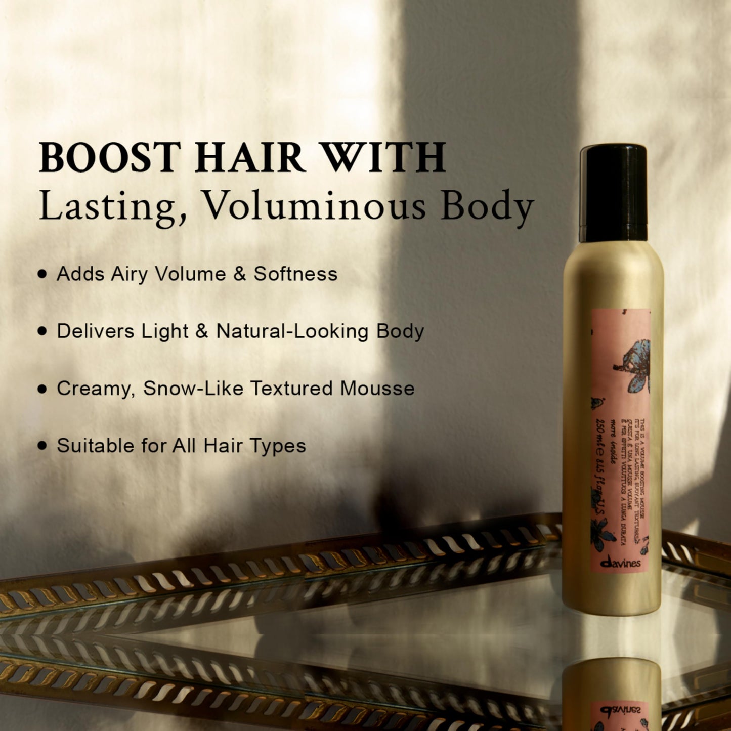 Davines This Is A Volume Boosting Mousse, Add Natural Looking And Airy Volume And Body, For All Hair Types, 8.4 OZ