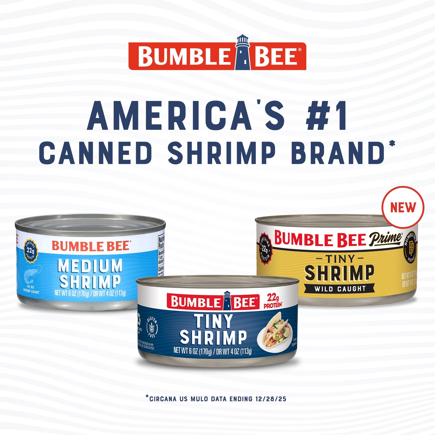 Bumble Bee Tiny Canned Shrimp, 6 oz Can - Shrimp in Water, Cooked, Peeled, Deveined - 22g Protein per Serving - Gluten Free