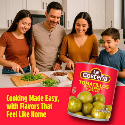 La Costeña Canned Tomatillos for Mexican Food, Tomatillo Salsa, Salsa Verde, Green Enchilada Sauce, Taco Sauce, Pico de Gallo & Tomato Soup - Pickled Green Tomatoes - 28oz, 3 Pack Canned Vegetables