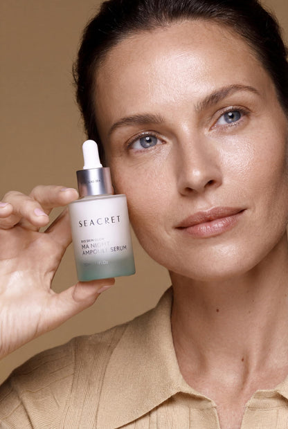 SEACRET Minerals Bio Skin Glow Face Serum, Multi-Acid Complex Night Serum for Face, Ampoule, 1 Fl Oz / 30 ml