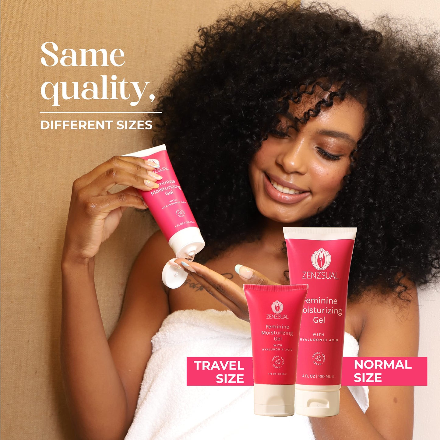 ZENZSUAL Feminine Moisturizing Gel - with Hyaluronic Acid, Water Based Vaginal Moisturizer for Dryness, Irritation, Itchiness, or Discomfort, Fragrance-Free, 100% Vegan, No Parabens, 4oz (120ml)