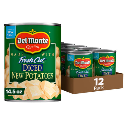 DEL MONTE FRESH CUT Diced Canned Potatoes, Canned Vegetables, 12 Pack, 14.5 oz Can