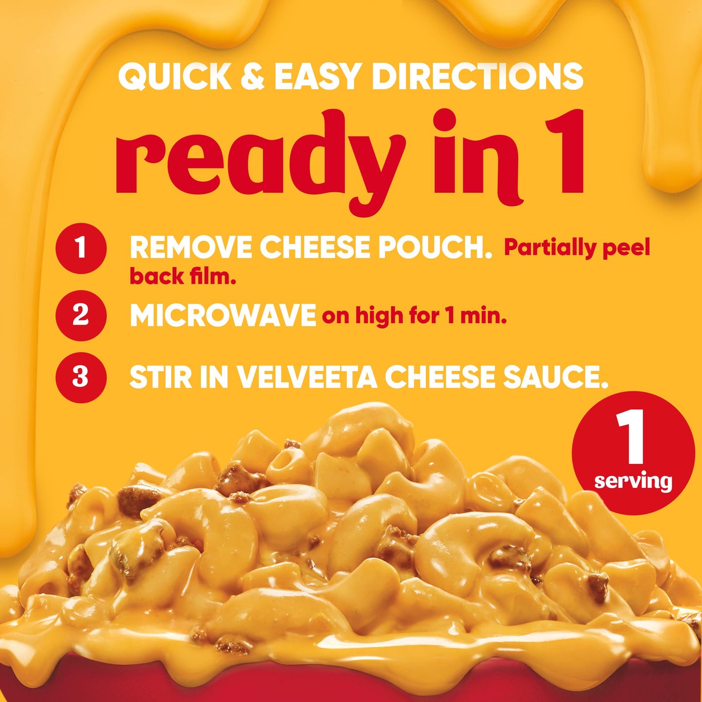 Velveeta Cheesy Bowls Ultimate Cheeseburger Mac Microwave Meal, 9 oz Tray