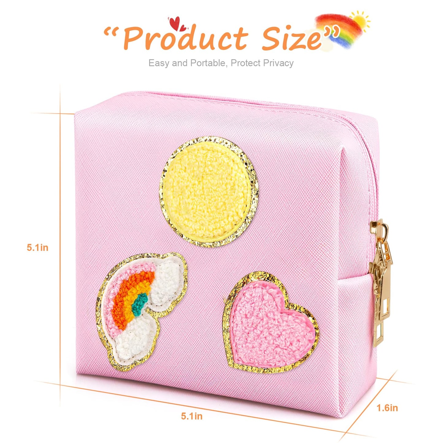 2 Pack Period Bag, PU Leather Sanitary Napkin Storage Bag for Feminine Pads Liners Tampons and Reusable Pads,Functional Sanitary Pads Pouches First Period Kit for Women Ladies Gift