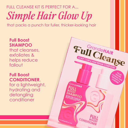 Grande Cosmetics GrandeHAIR Full Cleanse Travel Kit - Travel Size Shampoo & Conditioner - for Healthier, Fuller-Looking Hair