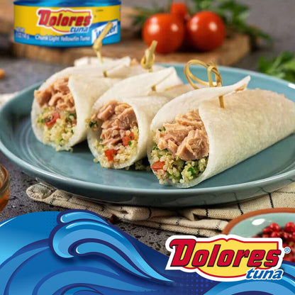Dolores Tuna Chunk Light Yellowfin Tuna in Water, 5 oz Can (Pack of 24) – Mild Flavor, Flaky Texture, Ready-to-Eat Protein