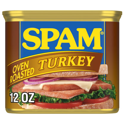 SPAM Oven Roasted Turkey, Canned Meat, 12 oz Can, (12 Pack)