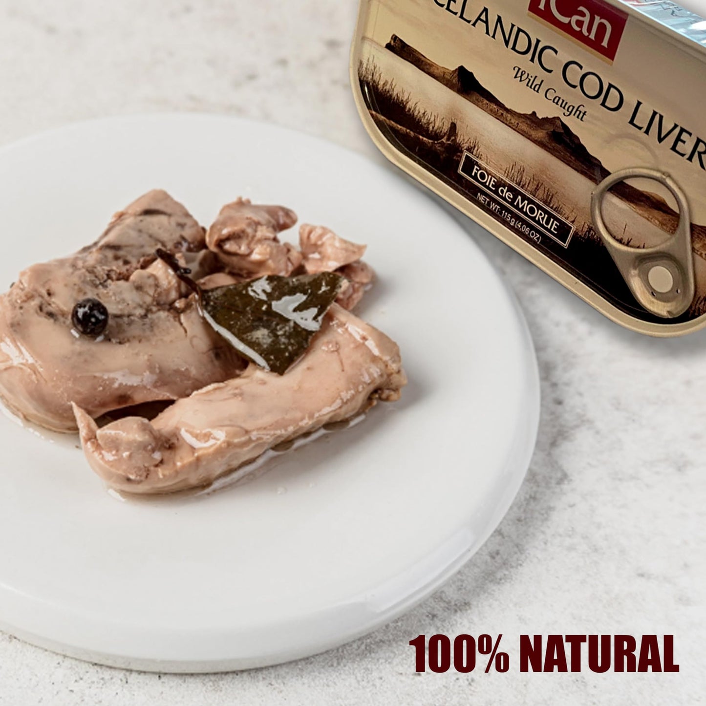 Ican Icelandic Wild Cod Liver Product of Iceland 4.06oz