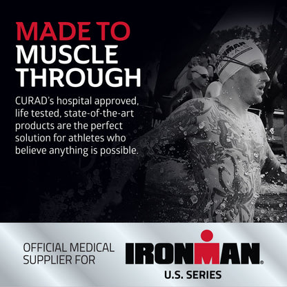 Curad Performance Series IRONMAN Kinesiology Tape, Black, 2 in x 10 in, 1 Roll of 20 Precut Strips