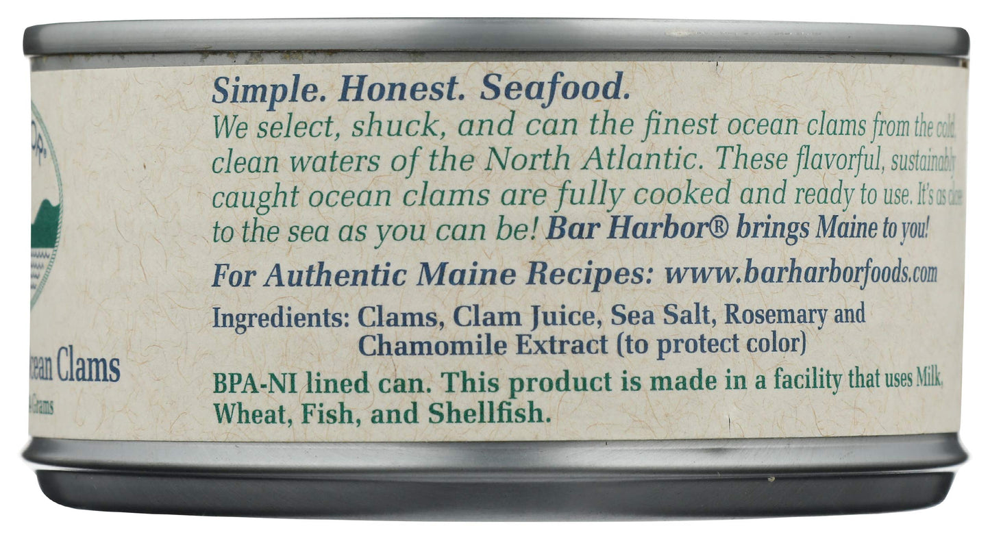 Bar Harbor, Clams Whole Gourmet Ocean, 6.5 Ounce