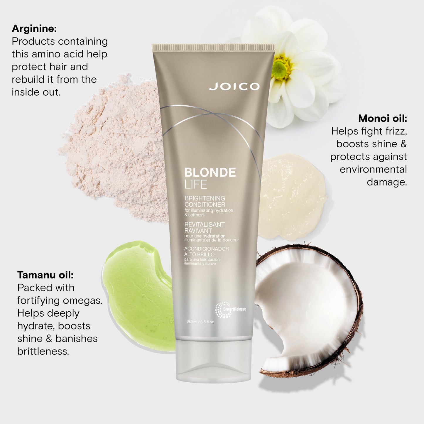 Joico Blonde Life Brightening Conditioner | For Blonde Hair | Illuminate Hydration & Softness | Add Softness & Smoothness | Sulfate Free | With Monoi & Tamanu Oil