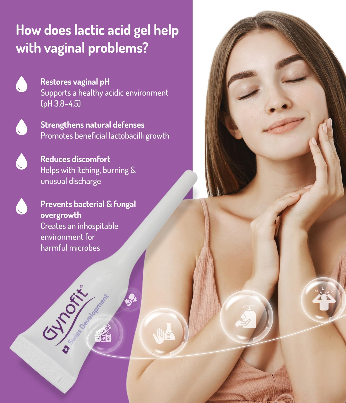 Gynofit Vaginal Health Bundle – pH-Balancing Cleansing Lotion (Unperfumed) & Lactic Acid Vaginal Gel (6 Count) – Daily Intimate Wash + Targeted Vaginal Moisturizer – Gynecologist Recommended