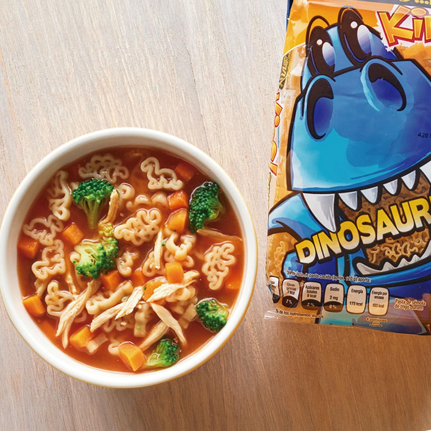 LA MODERNA, Kids Dinosaur Pasta, 7.05 oz (Pack of 1) - Made with Durum Wheat Semolina | Fun Shapes for Kids | Enriched with Iron & B Vitamins | Non-GMO | Kosher | Quick Family Meal
