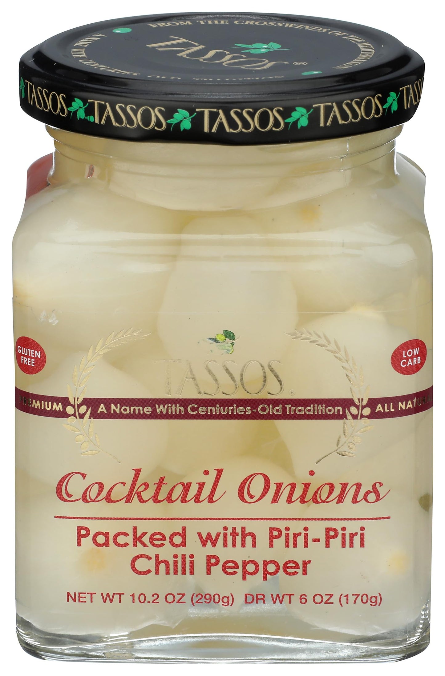 TASSOS Piri Piri Cocktail Onions, 10.2 OZ