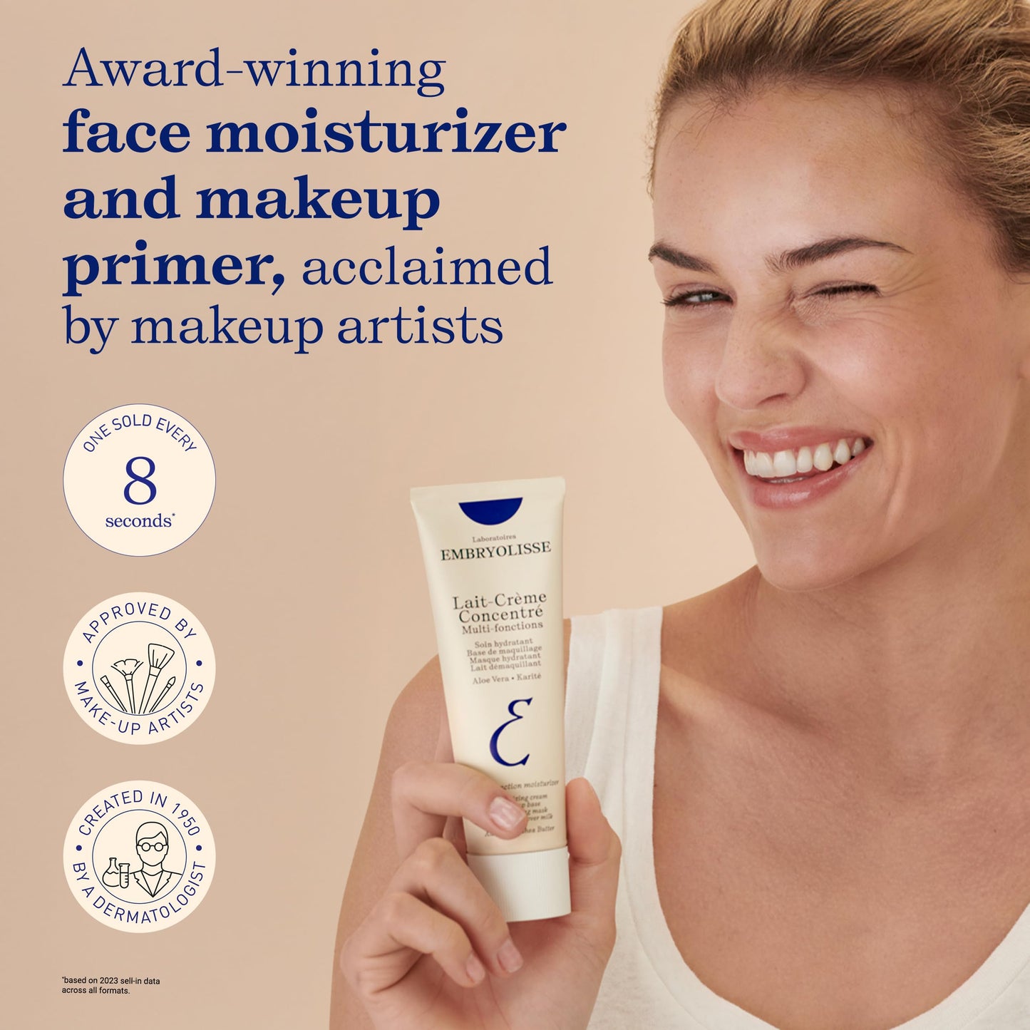 Embryolisse Lait-Crème Concentré, Multifunction Daily Face Moisturizer and Makeup Primer, Suitable for All Skin Types. French Face Cream With Shea Butter & Aloe Vera