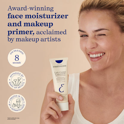 Embryolisse Lait-Crème Concentré, Multifunction Daily Face Moisturizer and Makeup Primer, Suitable for All Skin Types. French Face Cream With Shea Butter & Aloe Vera