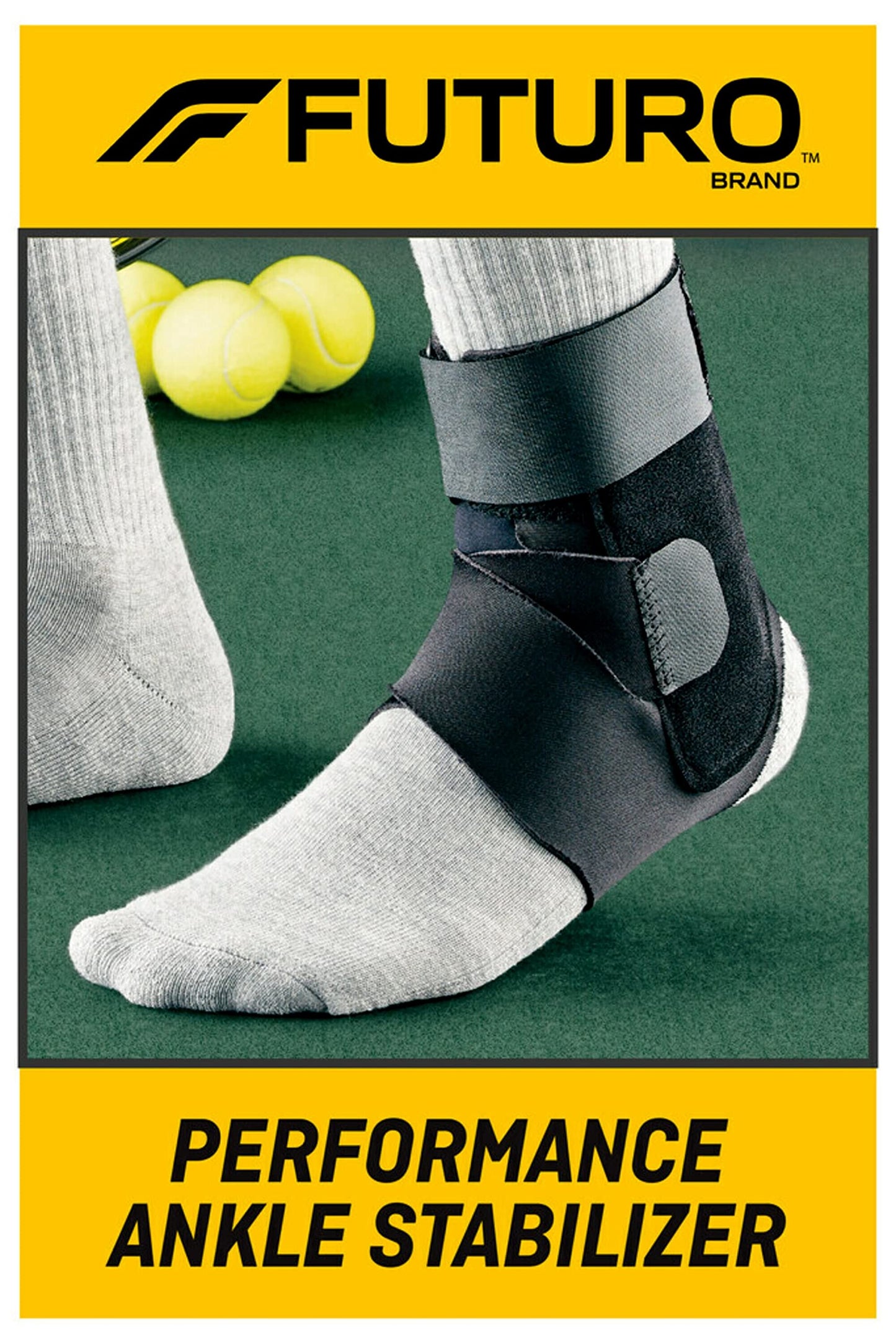 3M Futuro Sport Deluxe Black Ankle Stabilizer One Size Hook and Loop Strap for The Foot 46645ENR