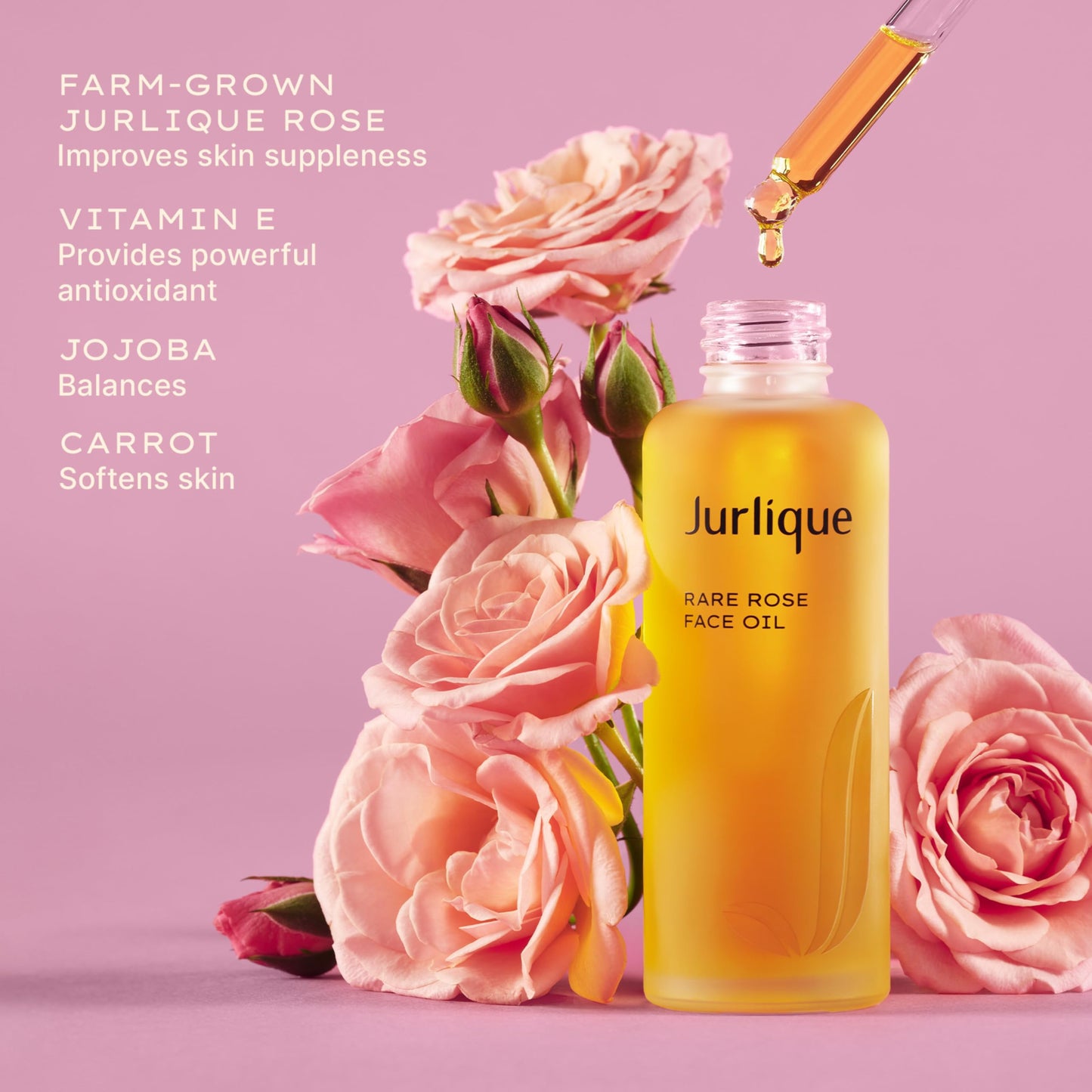 Jurlique Rare Rose Face Oil | 30ml | Dry Finish Hydrating Facial Oil to Hydrate & Relax | Face Oil For Women & Men With Dry Skin | For Day or Night | Australian Made Natural-Based Skincare