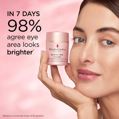 Elizabeth Arden Retinol + HPR Ceramide Rapid Skin Renewing Under Eye Cream, Fine Lines & Wrinkles Treatment with Peptides, Hydrating Brightener, 0.5 fl oz