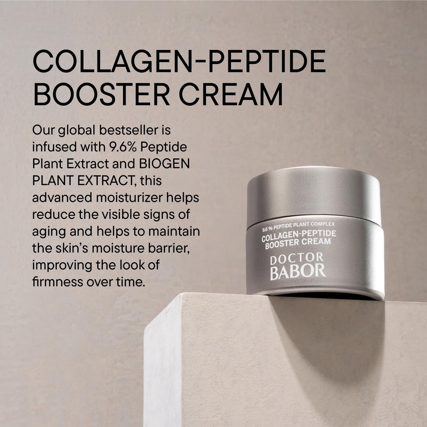 BABOR Collagen Peptide Booster Cream | Firming & Plumping Face Moisturizer | Visibly Reduces the Appearance of Wrinkles on Face & Neck, Hyaluronic Acid & Squalene | Day & Night Use | 1.69 oz