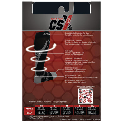 CSX Compression Socks for Men and Women, Knee High, Recovery Support, Athletic Sport Fit,