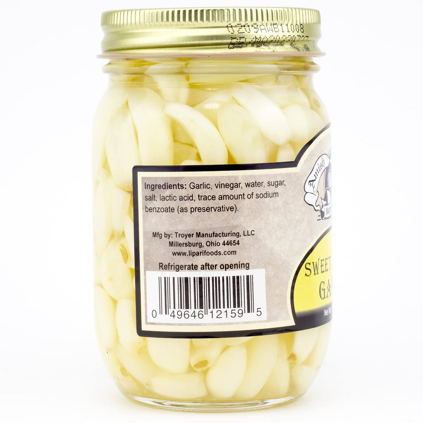 Amish Wedding All-Natural Hot and Sweet Pickled Garlic 15 Ounces (2 Jars)
