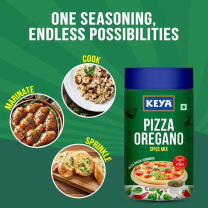 Keya Sprinklers Combo Italian Pizza Oregano 80g Piri Piri 100g Seasonings For Pizza Pasta Premium All Natural Healthy Italian Spice Blend for Pizza, Pasta Sprinkler, Pack of 2