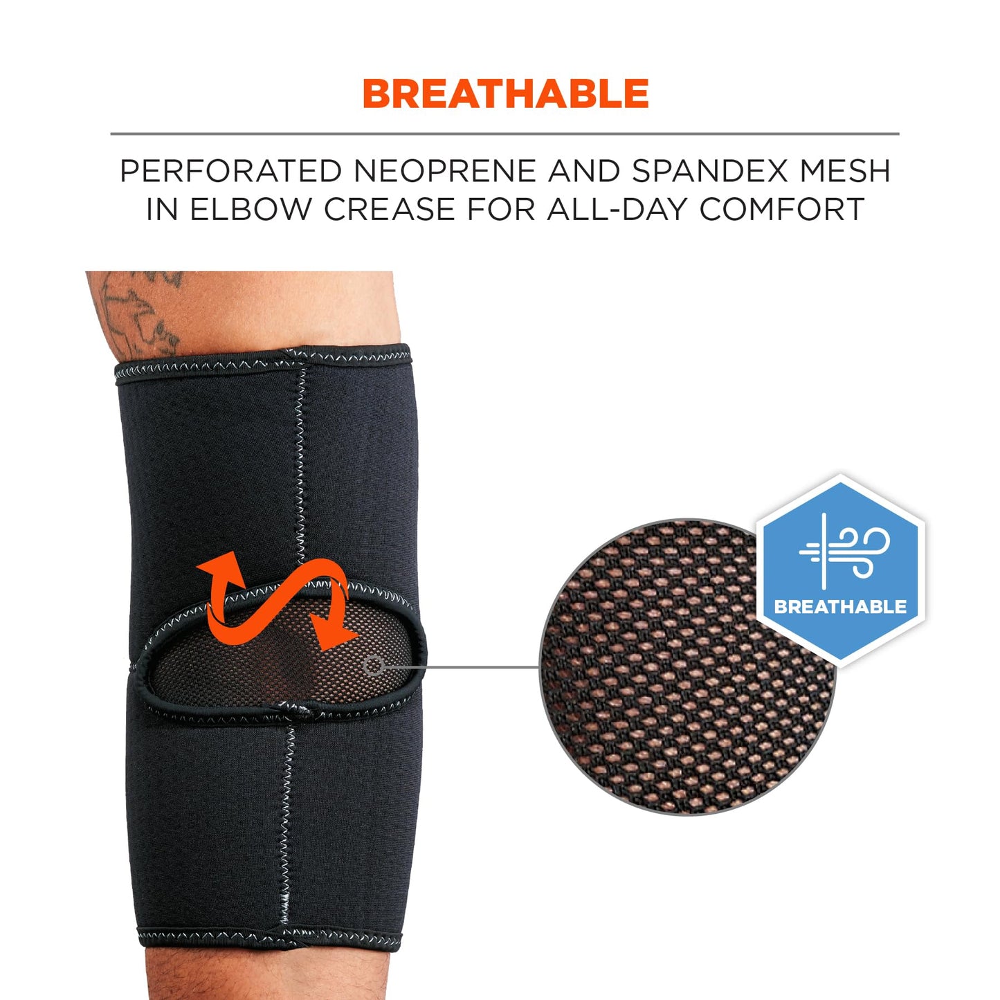 Ergodyne - 16573 ProFlex 650 Neoprene Elbow Sleeve, Black, Medium