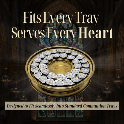 The Miracle Meal Pre-Filled Communion Cups with Larger Tab and Wafer Set - Box of 100 - Made with Concord Grape Juice & Wafer - Made in the USA