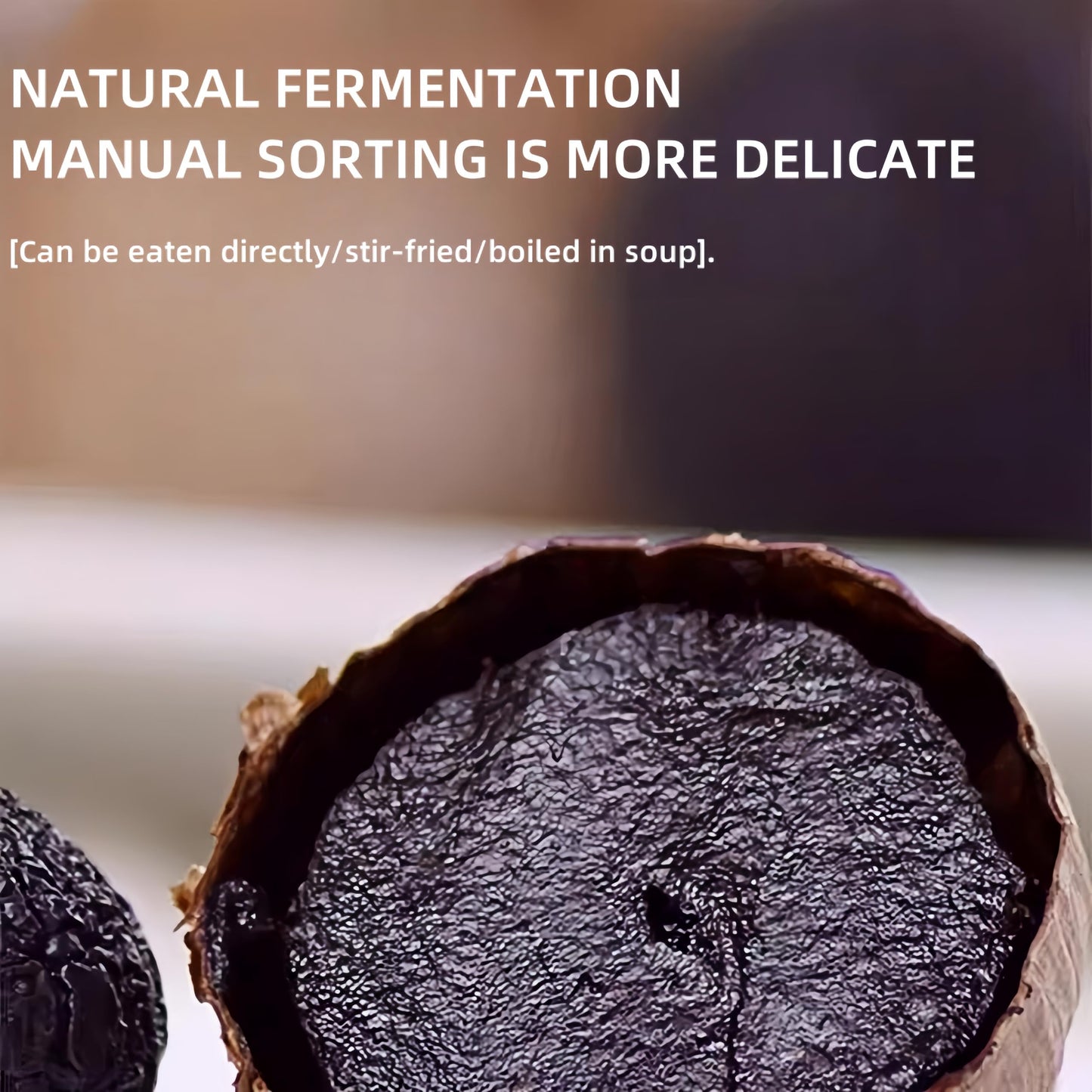 Organic Aged Black Garlic (90-Day Fermentation) - Canadian-Handpicked Multi-Clove, Ready-to-Eat Superfood, 8oz Resealable Pouch | Non-GMO