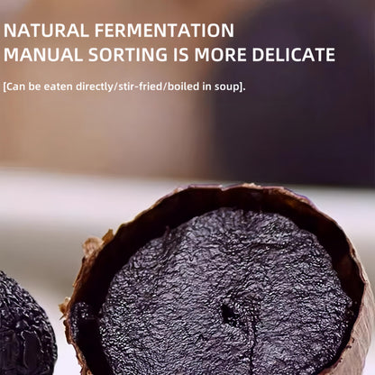 Organic Aged Black Garlic (90-Day Fermentation) - Canadian-Handpicked Multi-Clove, Ready-to-Eat Superfood, 8oz Resealable Pouch | Non-GMO