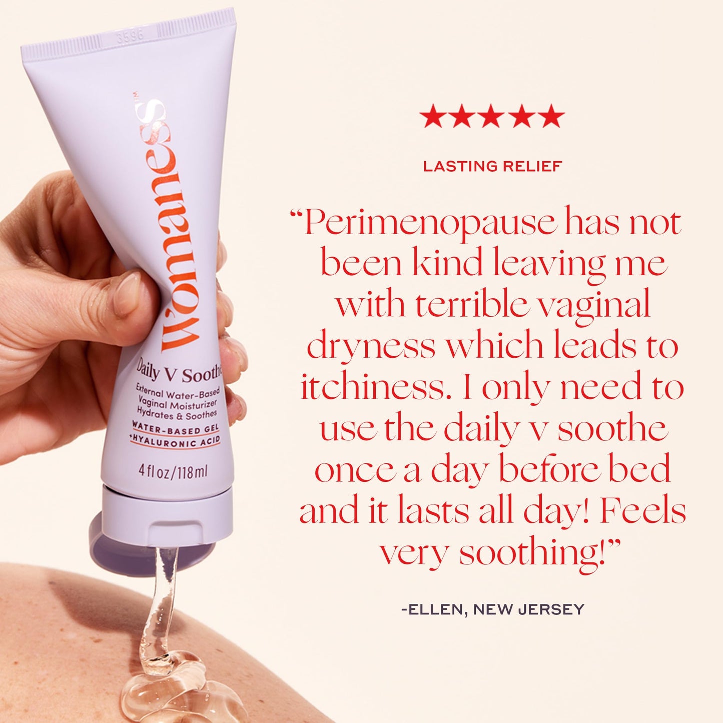 Womaness Daily V Soothe - Vaginal Moisturizer for Vaginal Dryness & Moisture - External Hyaluronic Acid Gel for Vaginal Wetness - Silicone-Free, Estrogen & Hormone-Free Vaginal Health Support - 4oz