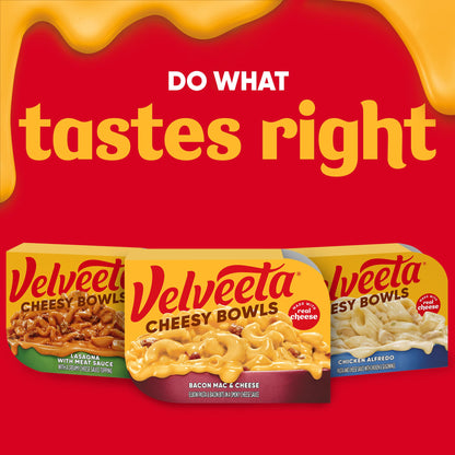 Velveeta Cheesy Bowls Bacon Mac & Cheese Microwave Meal, 9 oz Tray