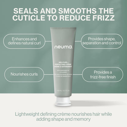 NEUMA Neu Curl Perfecting Creme 5.1 Fl. Oz. Curl Cream with Coconut Hibiscus Scent, Lightweight, Nourishing Curl Defining Cream, Curl Cream for Wavy Hair Anti Frizz Formula