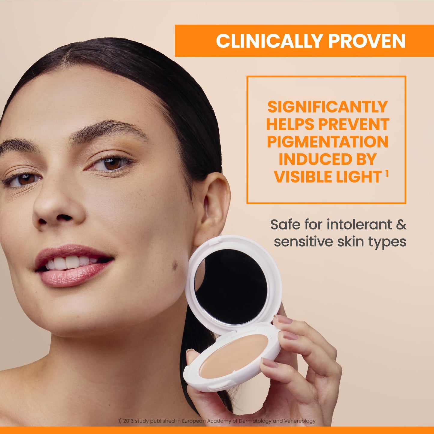 Avène High Protection Tinted Compact, Mineral Sunscreen, Tinted Sunscreen, Broad Spectrum SPF 50+, UVA/UVB Blue Light Protection, 100% Mineral, Water Resistant, Non-Greasy, Fragrance-Free
