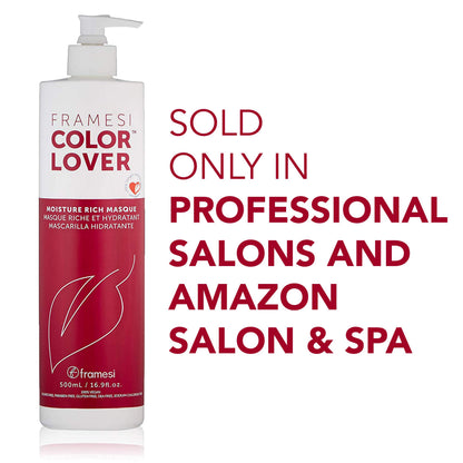 FRAMESI Color Lover Moisture Rich Masque, 16.9 fl.oz, Sulfate Free Hair Mask for Color Treated Hair